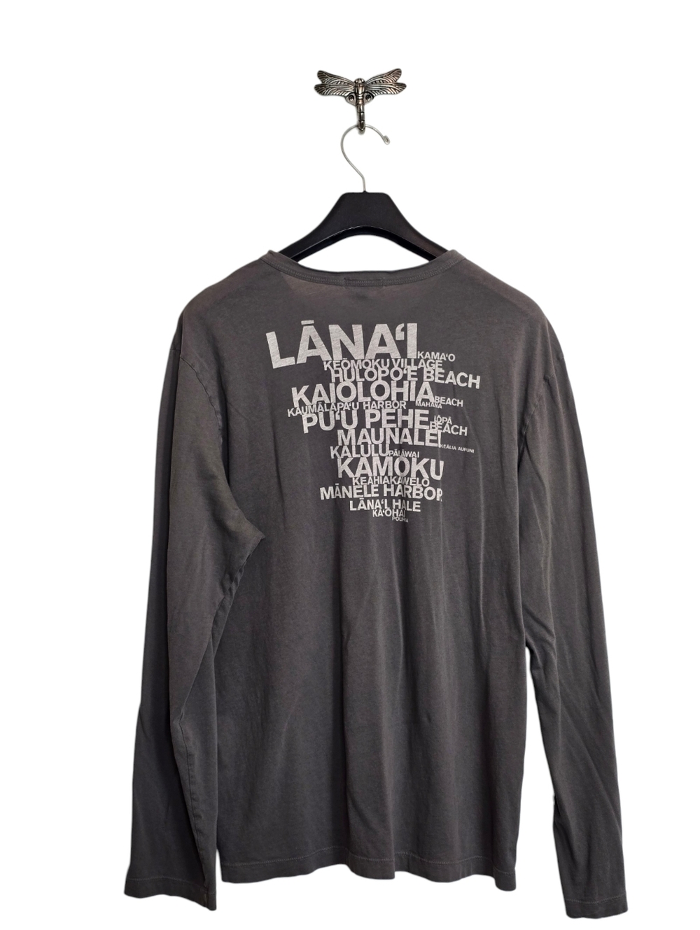 James Perse Standard Men’s Gray Long Sleeve Tee Lanai Hawaii Graphic Size 4 (XL)